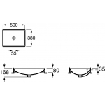 Roca ONA A32768K00C 半嵌入式面盆：方形設計、單孔配置、簡約自然風